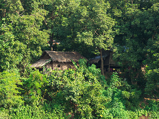 Image showing Traditional straw house in Myanmar