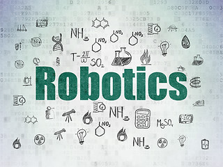 Image showing Science concept: Robotics on Digital Data Paper background