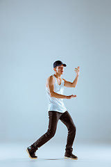 Image showing The man dancing hip hop choreography