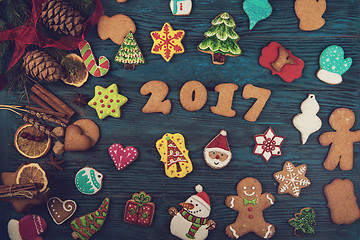 Image showing Gingerbreads for new 2017 years