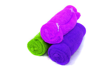 Image showing three color towels