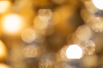 Image showing blurred golden christmas lights bokeh