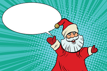 Image showing Joyful good pop art retro Santa Claus