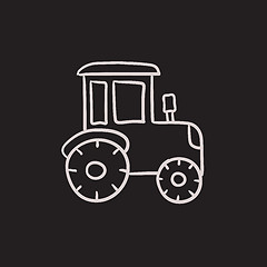 Image showing Tractor sketch icon.