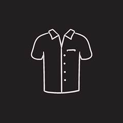 Image showing Polo shirt sketch icon.