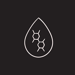 Image showing Oil drop sketch icon.