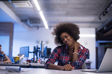 Image showing portrait of a young successful African-American woman in modern 