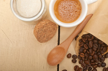 Image showing espresso coffee and beans