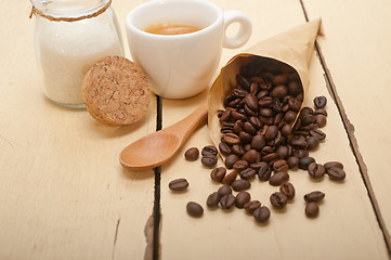 Image showing espresso coffee and beans