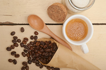 Image showing espresso coffee and beans