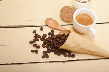 Image showing espresso coffee and beans