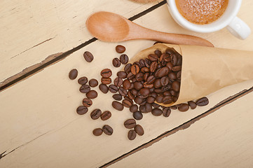 Image showing espresso coffee and beans