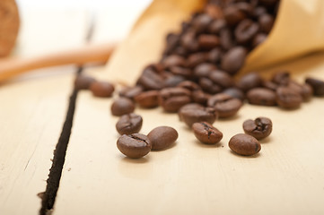 Image showing espresso coffee beans on a paper cone