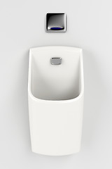 Image showing Urinal on gray wall 