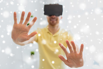 Image showing young man in virtual reality headset or 3d glasses