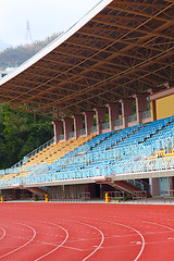 Image showing plastic seats at stadium 