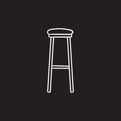 Image showing Barstool sketch icon.