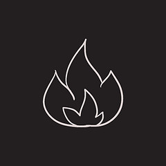 Image showing Fire  sketch icon.