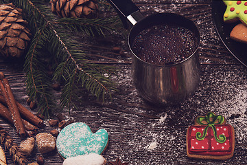 Image showing Gingerbreads and coffee