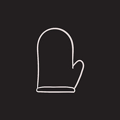 Image showing Kitchen glove sketch icon.