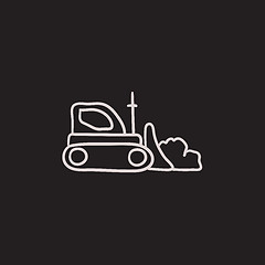 Image showing Bulldozer sketch icon.