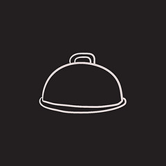 Image showing Restaurant cloche sketch icon.