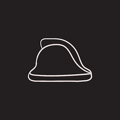 Image showing Firefighter helmet sketch icon.