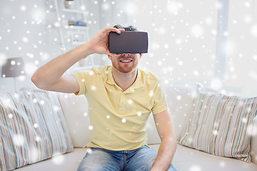 Image showing young man in virtual reality headset or 3d glasses