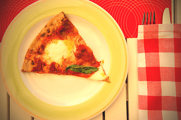 Image showing slice of pizza Margherita on a plate