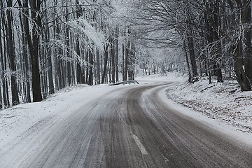 Image showing Winter Road Turns