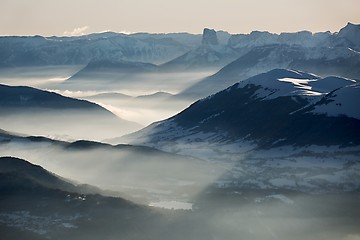 Image showing Mountains cloudy landscape