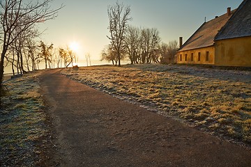 Image showing Winter walkwy with frost