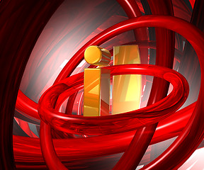 Image showing golden letter i in abstract futuristic space - 3d illustration