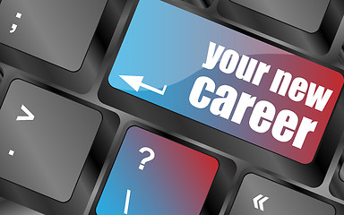 Image showing your new career button on computer keyboard key vector, keyboard keys, keyboard button