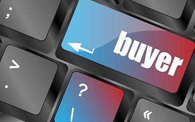 Image showing buyer button on keyboard key - business concept, vector, keyboard keys, keyboard button