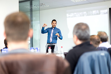 Image showing Business presentation on corporate meeting.