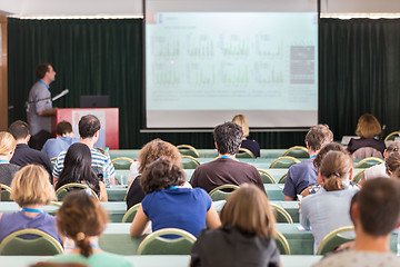 Image showing Audience in lecture hall participating at scientific conference.