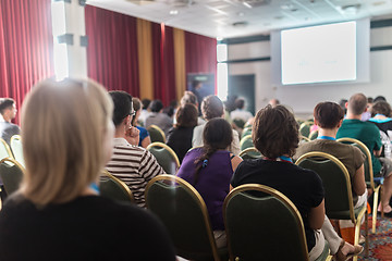 Image showing Audience in lecture hall participating at business conference.