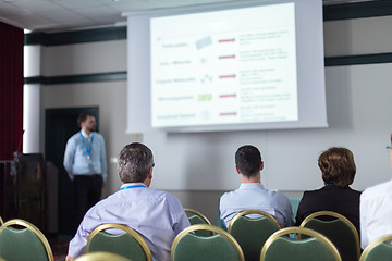 Image showing Audience in lecture hall participating at business conference.