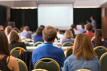 Image showing Audience in lecture hall participating at business conference.