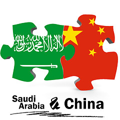 Image showing China and Saudi Arabia flags in puzzle 