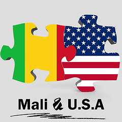 Image showing USA and Mali flags in puzzle 