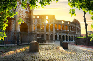 Image showing Colosseum and Arch