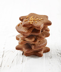 Image showing stack of gingerbread cookies