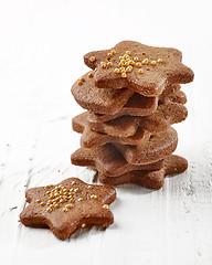 Image showing stack of gingerbread cookies