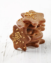 Image showing stack of gingerbread cookies