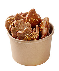 Image showing gingerbread cookies in a paper cup