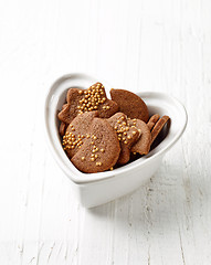 Image showing gingerbread cookies in white bowl