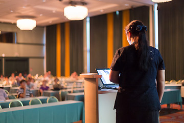 Image showing Speaker at Business Conference and Presentation.