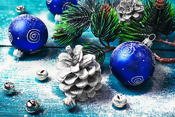 Image showing Christmas tree and Christmas toys
